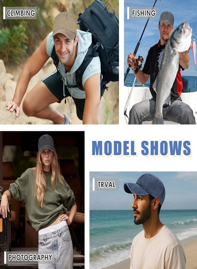 Cmonie 6Pack Unisex Vintage Washed Cotton Baseball Cap Soft Unconstructed Plain Blank Adjustable Size Dad Hat (US, Alpha, One Size, 6 Pcs-D) - Image 5